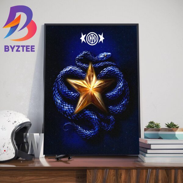 Second Star Is Born For IM 2 Stars Collection 20 Italian Champions Inter Milan Campioni D’Italia 2023-2024 Home Decor Poster Canvas