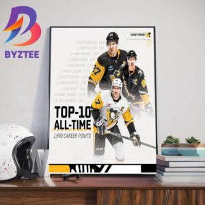Sidney Crosby 1590 Career Points For The Top-10 All-Time Points List In NHL Home Decor Poster Canvas