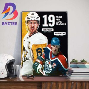 Sidney Crosby 19 Point-Per-Game Seasons For The Most Point-Per-Game Seasons In League History Wall Decor Poster Canvas