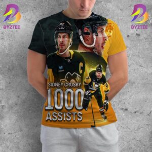Sidney Crosby Pittsburgh Penguins Crosby Becomes Just The 14th Player In NHL History To Reach 1000 Assists All Over Print Shirt