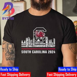South Carolina Gamecocks 2024 Logo With Names Skyline Unisex T-Shirt