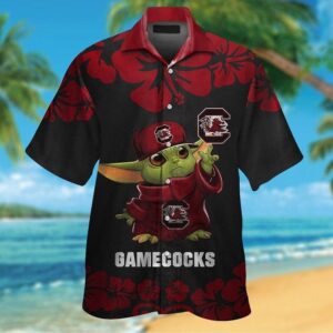 South Carolina Gamecocks Baby Yoda Tropical Aloha Hawaiian Shirt For Men And Women