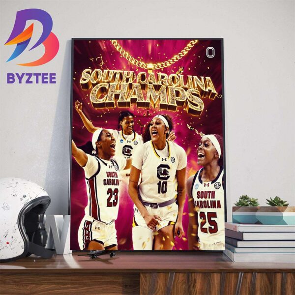 South Carolina Gamecocks Womens Basketball Finishes 38-0 And 2024 National Champions Home Decor Poster Canvas