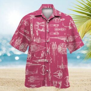 Space Ships Star Wars Pink Tropical Aloha Hawaiian Shirt For Men And Women
