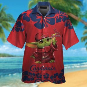 St Louis Cardinals Baby Yoda Tropical Aloha Hawaiian Shirt For Men And Women