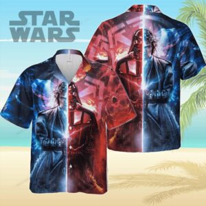Star Wars Attire with Darth Vader Tropical Aloha Hawaiian Shirt For Men And Women