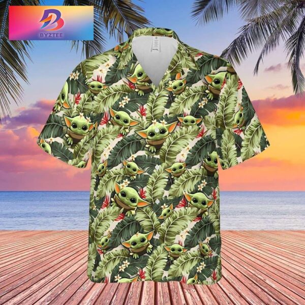 Star Wars Baby Yoda Forest Tropical Aloha Hawaiian Shirt For Men And Women