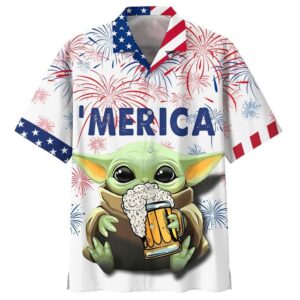 Star Wars Baby Yoda With Beer Tropical Aloha Hawaiian Shirt For Men And Women