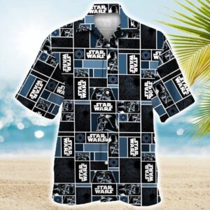 Star Wars Darth Vader Geometric Pattern Black Tropical Aloha Hawaiian Shirt For Men And Women