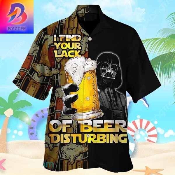 Star Wars Darth Vader I Find Your Lack Of Beer Disturbing For Star Wars Movie Fans Tropical Aloha Hawaiian Shirt For Men And Women