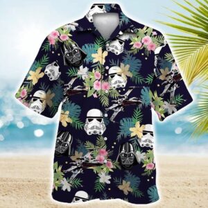 Star Wars Darth Vader Stormtrooper Helmet Tropical Aloha Hawaiian Shirt For Men And Women