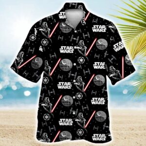 Star Wars Darth Vader With Light Saber Tropical Aloha Hawaiian Shirt For Men And Women