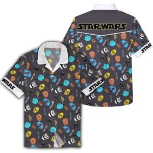 Star Wars Hawaii Shirt Darth Vader Chewbacca Yoda Heads Tropical Aloha Hawaiian Shirt For Men And Women