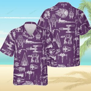 Star Wars Hawaiian Shirt For Men And Women with Space Ships Design Tropical Aloha Hawaiian Shirt For Men And Women
