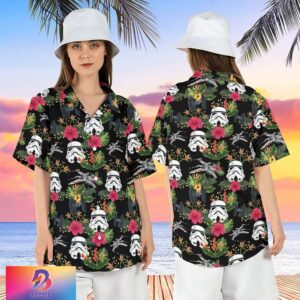 Star Wars Leaves Floral Stormtrooper Spaceship Tropical Aloha Hawaiian Shirt For Men And Women