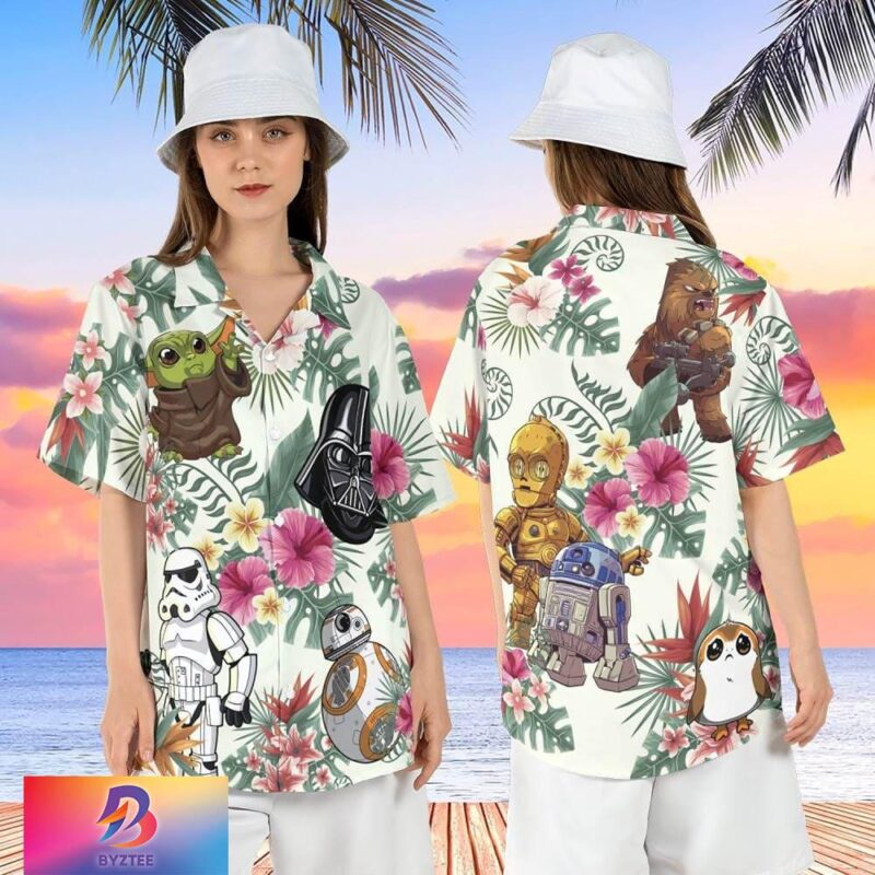 Star Wars Gifts White Summer Beach Shirt Vacation Men Hawaiian