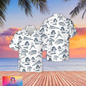 Star Wars Space Ships White Background Tropical Aloha Hawaiian Shirt For Men And Women