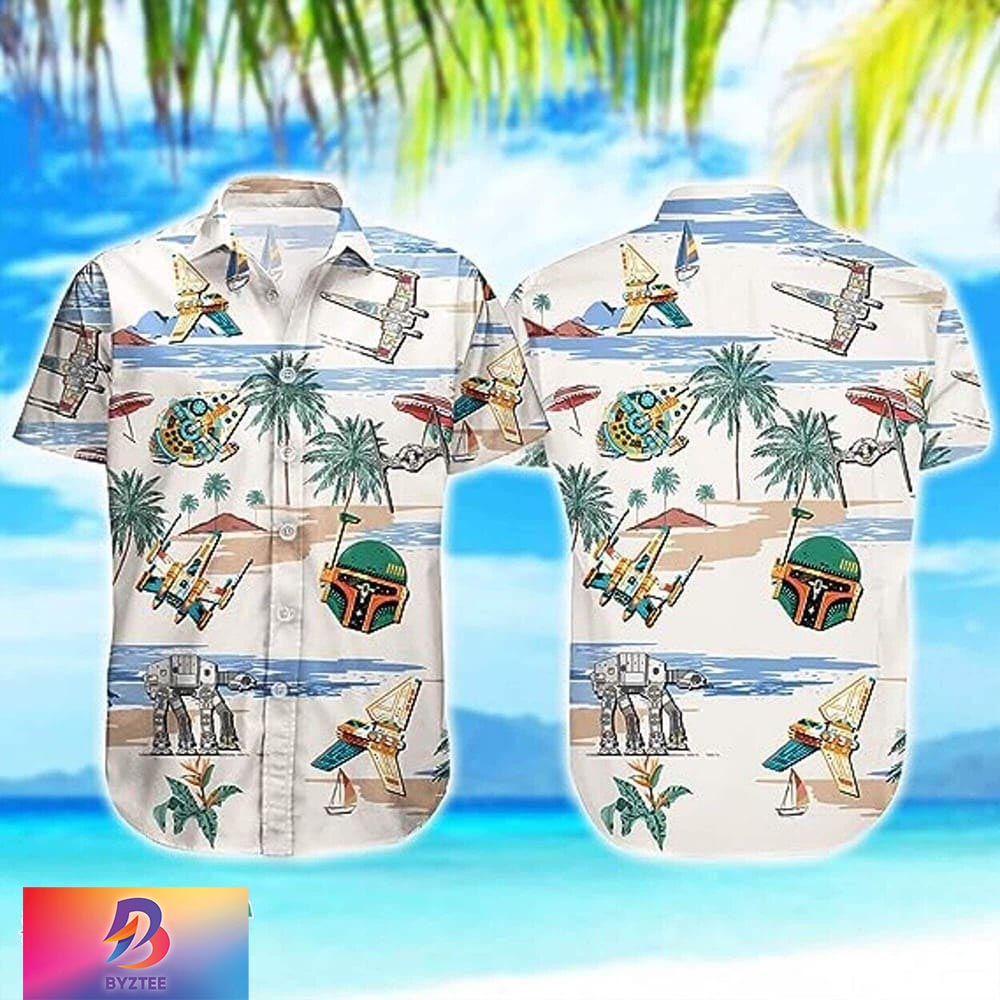 Star Wars Vintage Floral Disney Mandalorian Themed Tropical Aloha Hawaiian Shirt For Men And Women Byztee