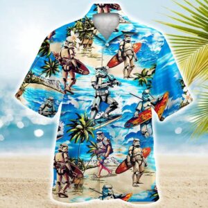 Stormtrooper Star Wars Surfing Tropical Aloha Hawaiian Shirt For Men And Women