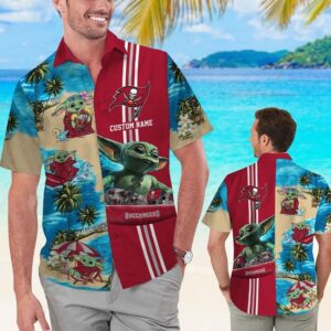 Tampa Bay Buccaneers Baby Yoda Tropical Aloha Hawaiian Shirt For Men And Women