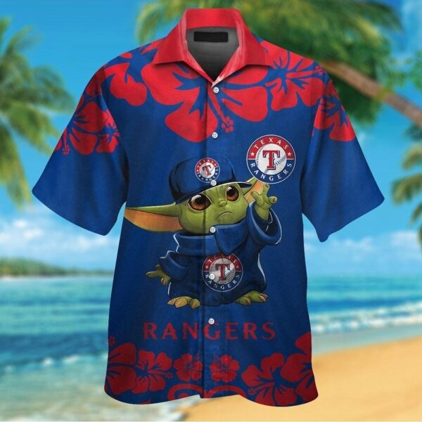 Texas Rangers Baby Yoda Tropical Aloha Hawaiian Shirt For Men And Women