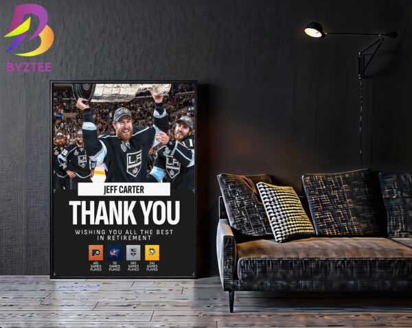 Thank You Jeff Carter Wishing You All The Best In Retirement NHL Home Decor Poster Canvas