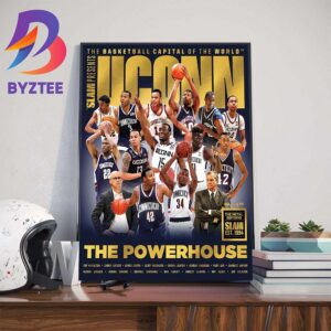 The Powerhouse UConn Huskies Back-to-Back NCAA Mens Basketball National Champions Gold Metal Slam Presents Home Decor Poster Canvas