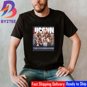 The Powerhouse UConn Huskies Mens Basketball Back-to-Back NCAA Mens Basketball Division I National Champions Slam Presents Unisex T-Shirt