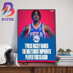 Tyrese Maxey Is The 2024 NBA MIP Home Decor Poster Canvas