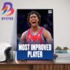 Tyrese Maxey Wins The 2023-24 NBA Most Improved Player Award Home Decor Poster Canvas