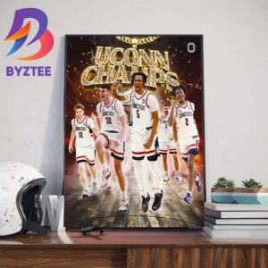 UConn Huskies Back To Back 2023-2024 National Champions NCAA DI March Madness Mens Basketball Home Decor Poster Canvas