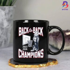 UConn Huskies Back To Back 2023 And 2024 National Champions Husky Dunk Ceramic Mug
