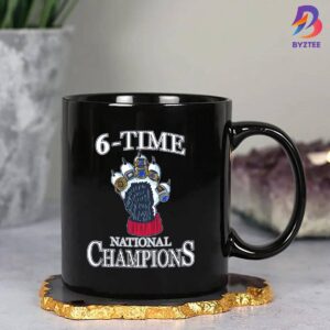 UConn Huskies Mens Basketball 6 Time National Champions 6 Rings 2024 Ceramic Mug