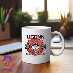 UConn Huskies Repeat 2024 National Champions NCAA Mens Basketball Big Ball Logo Ceramic Mug