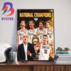 UConn Huskies Back To Back 2023-2024 National Champions NCAA DI March Madness Mens Basketball Home Decor Poster Canvas