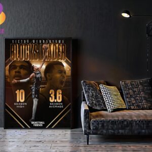 Victor Wembanyama San Antonio Spurs Is The 2023-24 NBA Blocks Leader Home Decor Poster Canvas