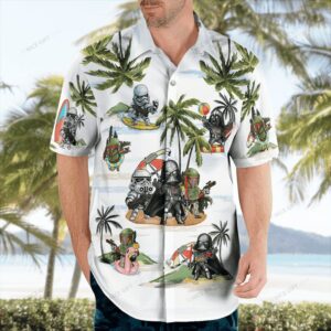 Vivid Star Wars Universe Displayed on a Tropical Aloha Hawaiian Shirt For Men And Women