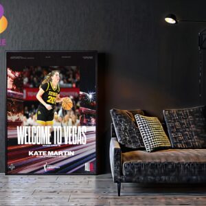 Welcome To Las Vegas Aces Kate Martin Guard Iowa Hawkeyes Womens Basketball WNBA Draft 2024 Home Decor Poster Canvas
