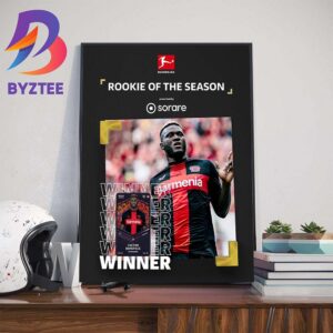 Bayer Leverkusen Victor Boniface Is The 2023-2024 Rookie Of The Season Wall Decor Poster Canvas