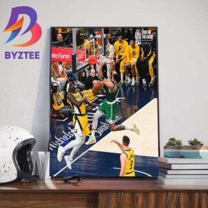 Boston Celtics Jayson Tatum Poster Dunk Pascal Siakam Indiana Pacers In Game 4 Of The Eastern Conference Finals 2024 NBA Playoffs Wall Decor Poster Canvas