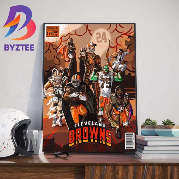 Cleveland Browns Squad For 2024 National Superhero Day Home Decor Poster Canvas