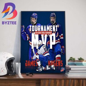 Congrats James Hagens Is The IIHF U18 Mens World Championship Tournament MVP Home Decoration Poster Canvas