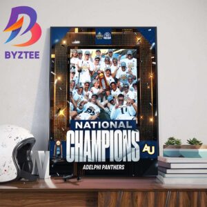 Congratulations To Adelphi Panthers Are 2024 NCAA Division II Mens Lacrosse National Champions Wall Decor Poster Canvas