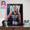 Congratulations To Rudy Gobert Of Minnesota Timberwolves For Winning Record 4th NBA Defensive Player Of The Year Award Home Decoration Poster Canvas