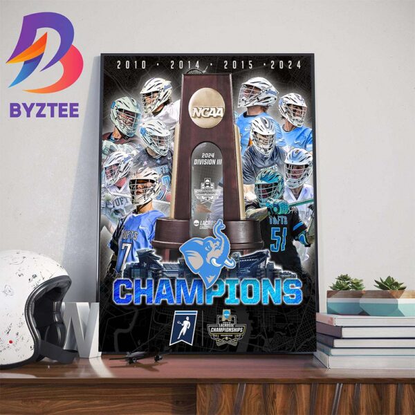 Congratulations To Tufts Jumbos Are 2024 NCAA Division III Mens Lacrosse Championship National Champions Wall Decor Poster Canvas