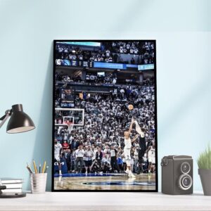 Dallas Mavericks Luka Doncic Stepback 3 Points Game Winner Agaisnt DPOY Rudy Gobert Minnesota Timberwolves Game 2 NBA Playoffs 2023-2024 Wall Decor Poster Canvas