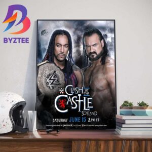 Damian Priest Defend Against Drew Mclntyre At WWE Clash At The Castle Scotland June 15th 2024 Wall Decor Poster Canvas