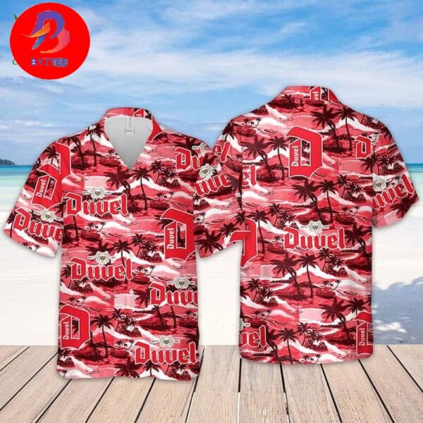 Duvel Beer Island Pattern For Family Vacation Tropical Summer Hawaiian Shirt Beach Vacation Gift