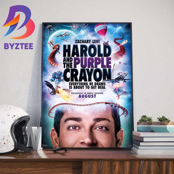 Everything He Draws Is About To Get Real Harold And The Purple Crayon Of Zachary Levi Official Poster Wall Decor Poster Canvas