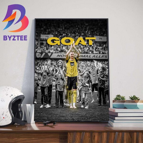 GOAT Marco Reus All Time Greatest Borussia Dortmund Player Wall Decor Poster Canvas